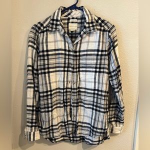 American Eagle Black/White Plaid Flannel